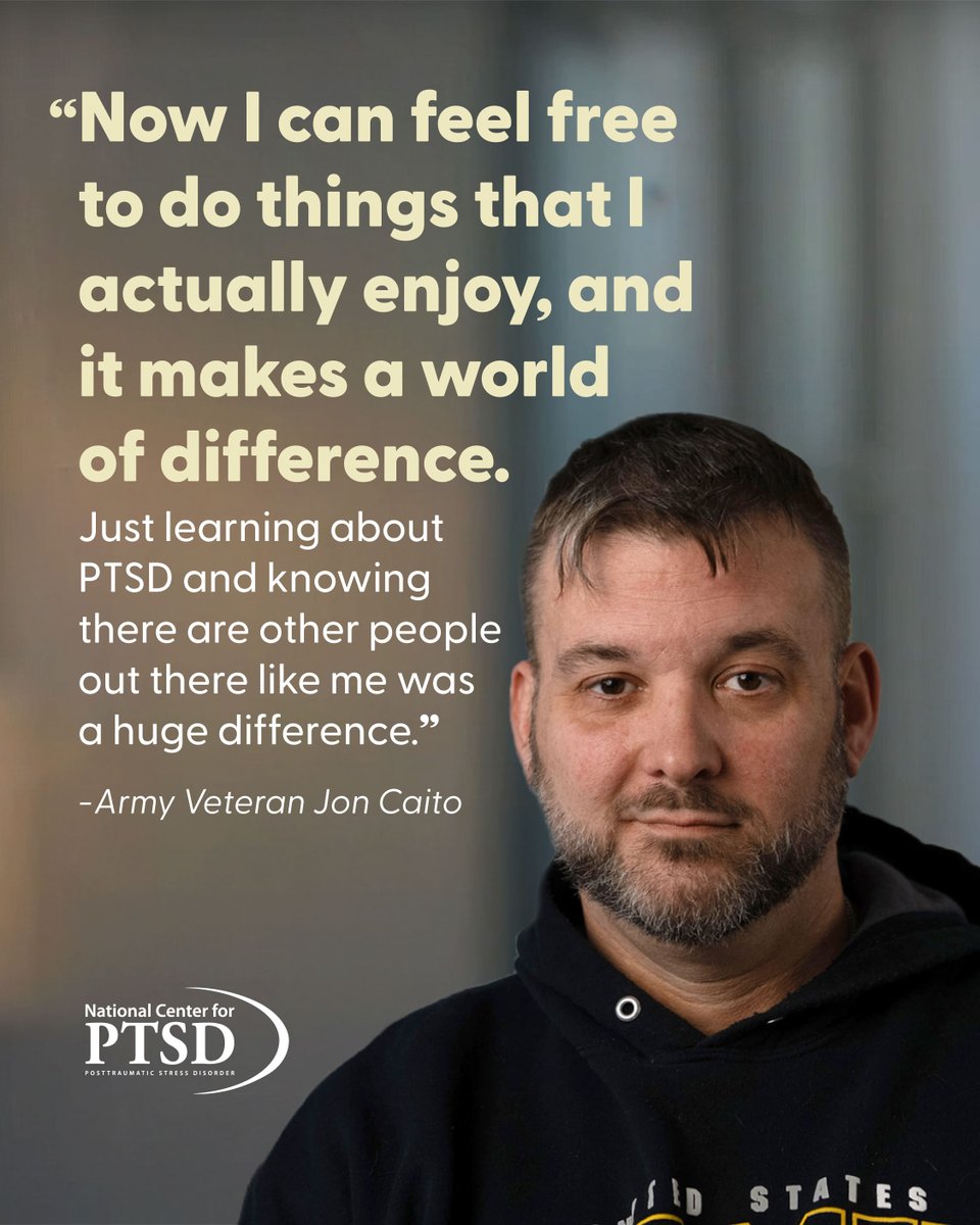 VA_PTSD_Info's tweet image. If you’re drinking to help manage symptoms of PTSD—you&apos;re not alone. Army Veteran Jon Caito has been there. Thanks to treatment, he found better ways to manage his PTSD symptoms: ptsd.va.gov/apps/aboutface…

#PTSD #SUD #PTSDsymptoms #PTSDtreatment #PTSDTreatmentWorks
