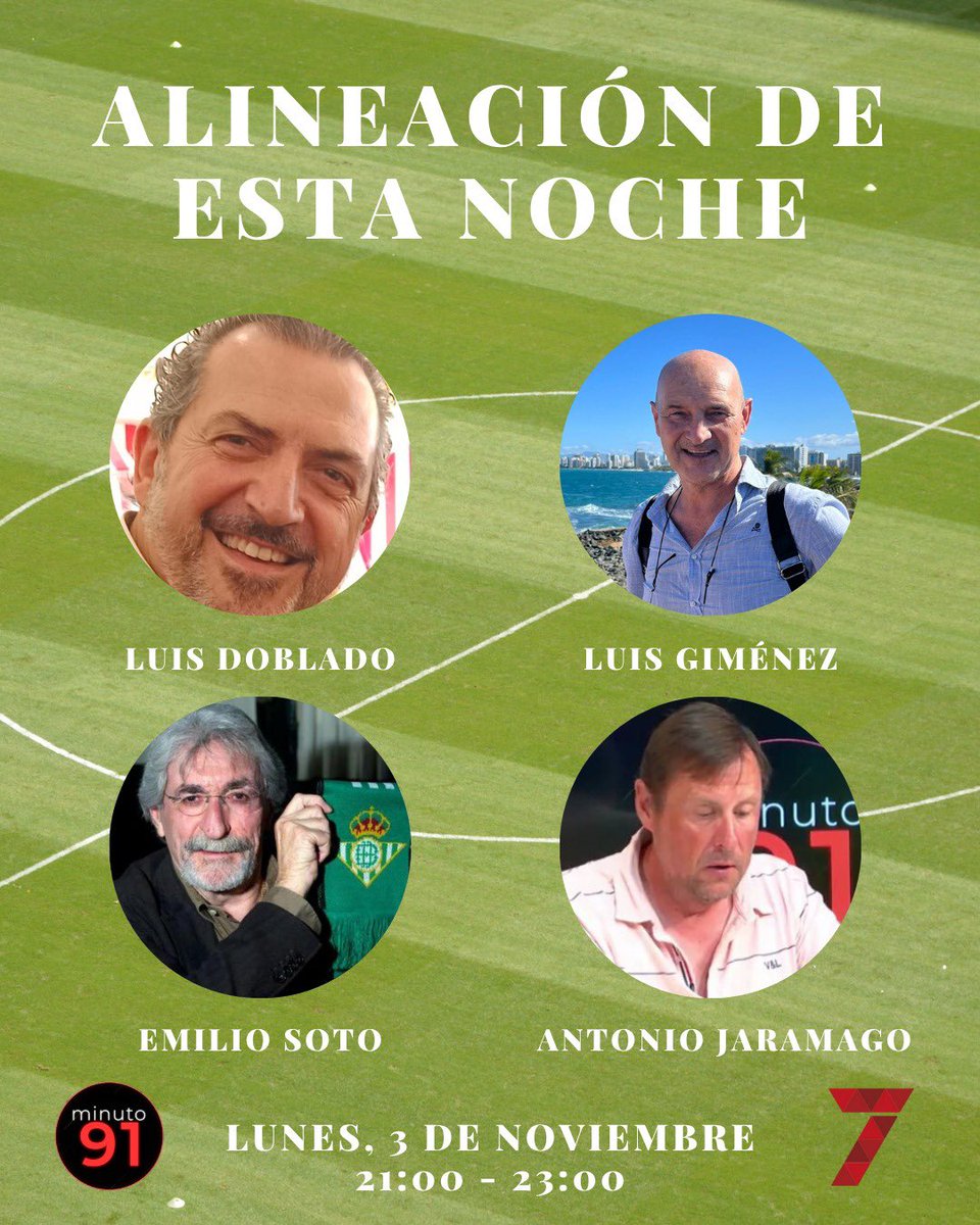 🚨 ¡¡VUELVE EL #Tertulión DE #Minuto91Sevilla!!

🟢 Antony ilumina al #RealBetis ante el Mallorca.

🔴 El #SevillaFC suma su tercera derrota consecutiva.

👥 Con Luis Doblado, <a href="/luisgimenezm/">Luis Gimenez</a>, <a href="/EmilioSoto10/">Emilio Soto</a> y <a href="/eljaramago/">Antonio Jaramago</a>.

📺 En directo, a las 21:00 H en <a href="/7TVSevilla/">7TV Sevilla</a>.