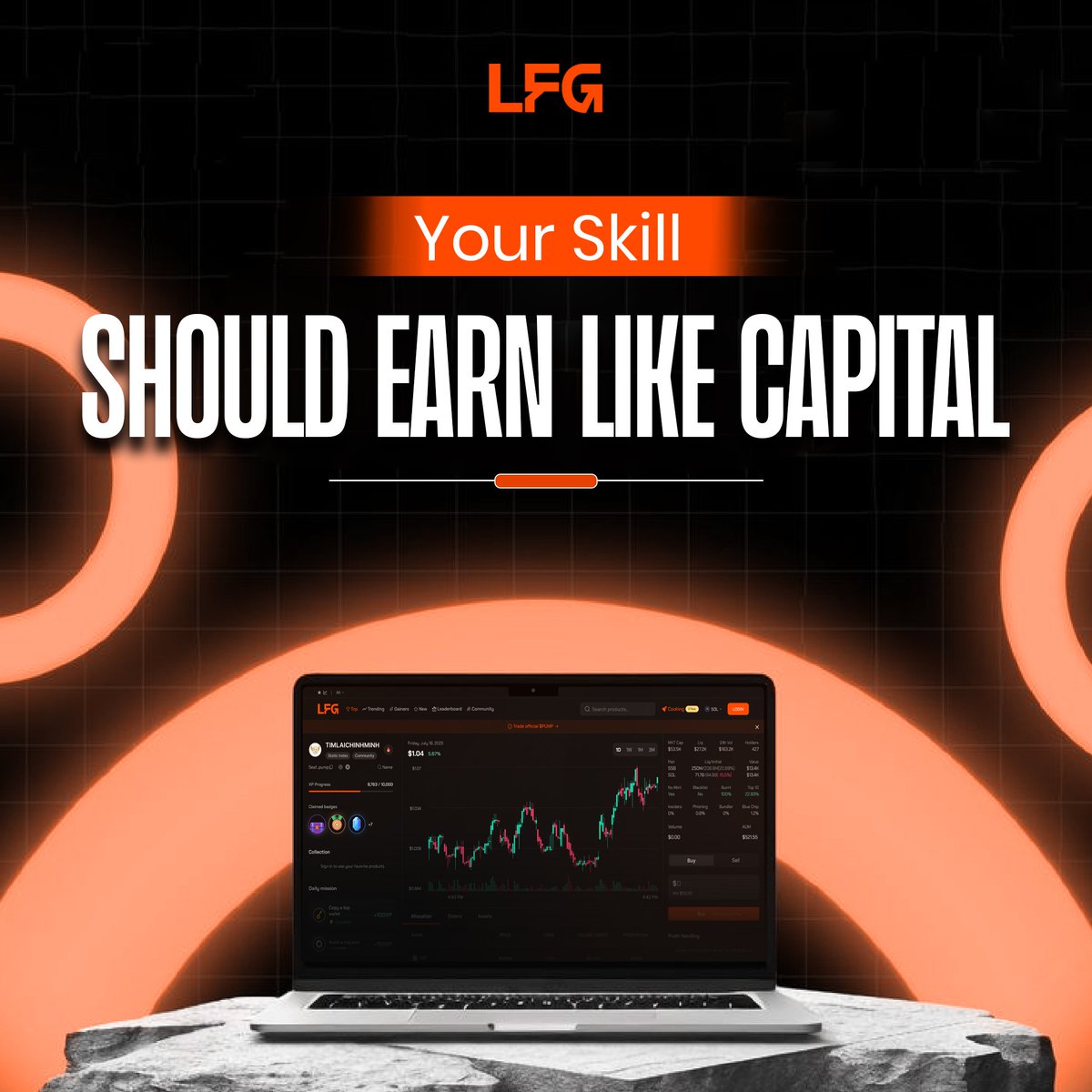 ShavezBtcc's tweet image. At LFG, skill isn’t a hidden asset — it’s a revenue stream.
Every trader who builds an index earns when others trade through it.

We’re turning knowledge into capital, and expertise into enterprise.
Because in the new economy, influence has yield.

#LFG #Monetization…