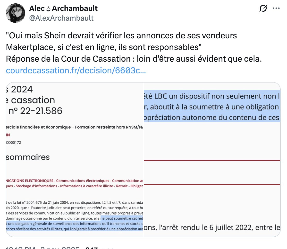 A ce titre, Shein n'est plus considéré comme le vendeur, mais comme un simple intermédiaire entre les vendeurs (Pimkie et des milliers d'autres) et les clients (les internautes).

Juridiquement, Shein a un statut d'hébergeur. Et en tant qu'hébergeur, Shein n'a aucune obligation