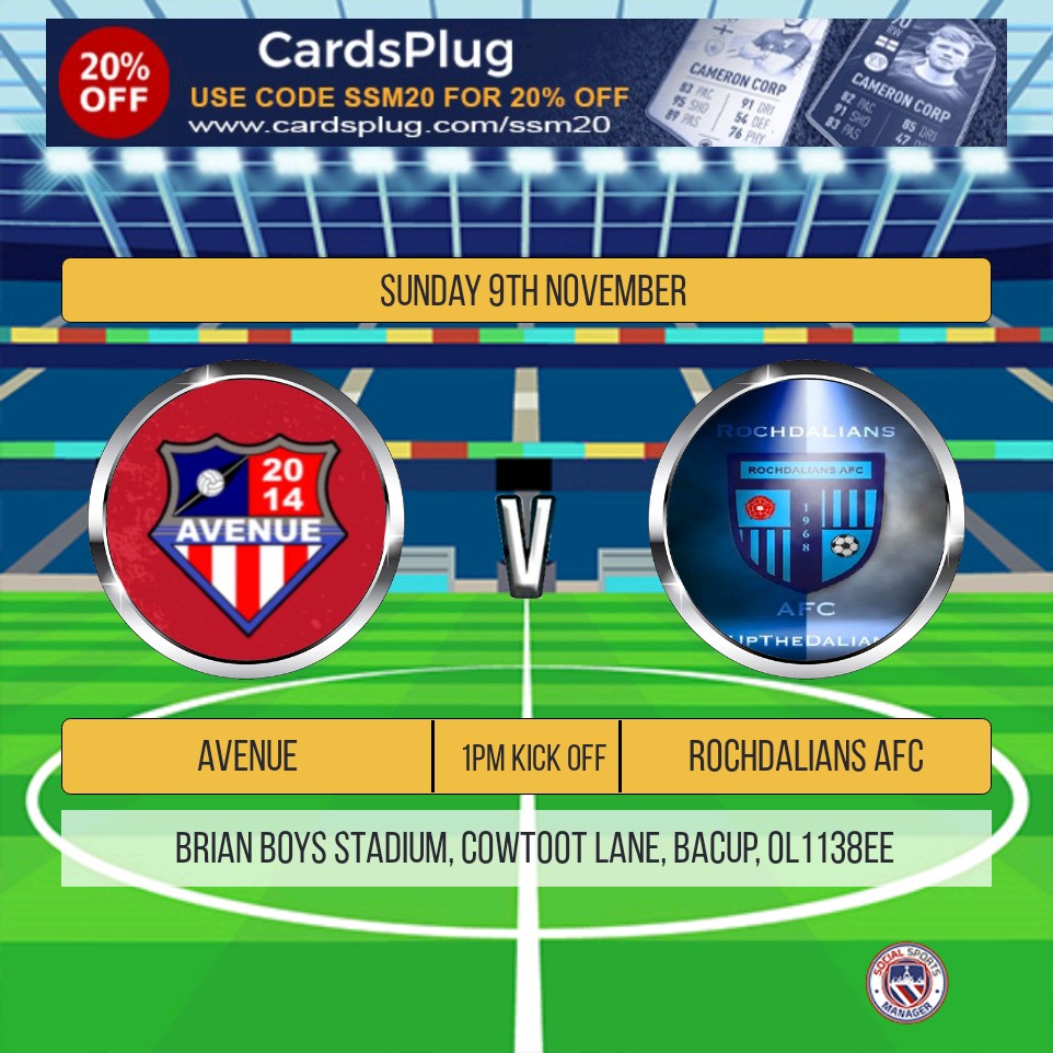 Massive fixture this week as we make the short trip up to Bacup for our 2nd round FA Sunday cup fixture against <a href="/avenue_football/">Avenue Football Club</a> 

History being made as it's the first time two teams from the <a href="/RBDSFLOfficial/">RBDSFL</a> meet in the Nash. 

Huge day for the club. 

#UTFD