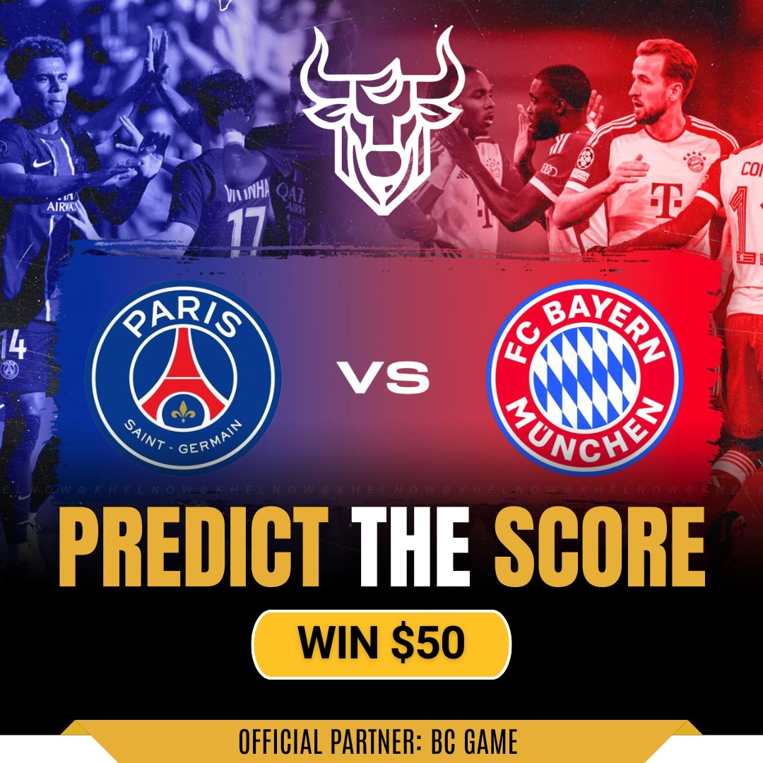 🚨 PREDICT &amp; WIN 🚨 Champions League Bash.

⚽PSG  vs  Bayern Munich

💰 Prize Pool: $50 (5 winners, $10 each)
➡️Follow: <a href="/GambleBulls/">Gamble Bulls</a> 

🎯 Drop your score prediction below 

👇Winners announced after full time! 🏆