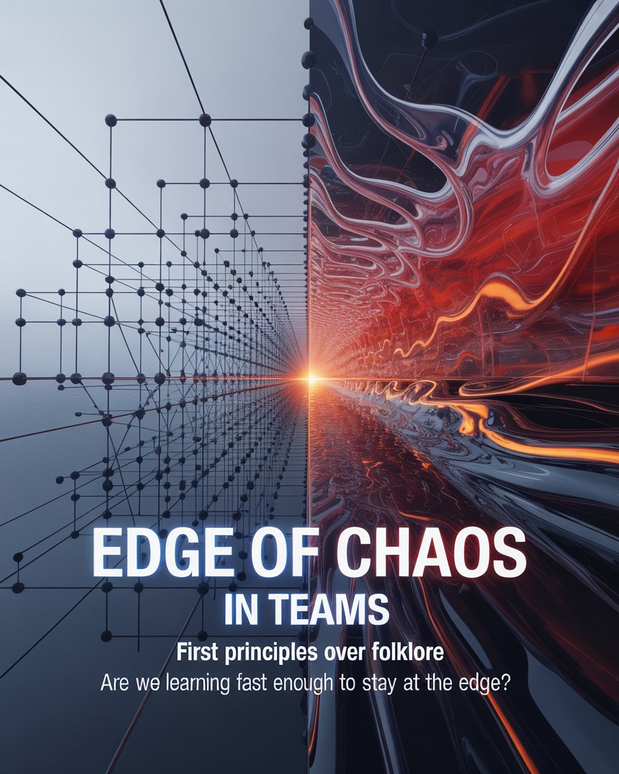 jeffsutherland's tweet image. Too much structure = stagnation.
Too little = entropy.

Scrum’s cadence keeps teams balanced right between order &amp;amp; innovation.

#Scrum #AgileIntelligence #EdgeOfChaos