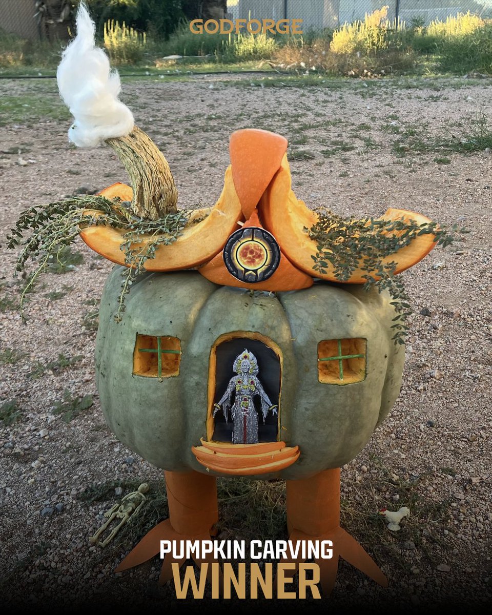 GodforgeGame's tweet image. 🎃 The results are in!

Our Discord Pumpkin Carving Contest was 🔥 — even Godforge-inspired!
🏆 Congrats to CrazyChickenLady, UnboundSage &amp;amp; Phusion — enjoy your shirts! 👕

More events live now 👉 discord.com/invite/fateles…