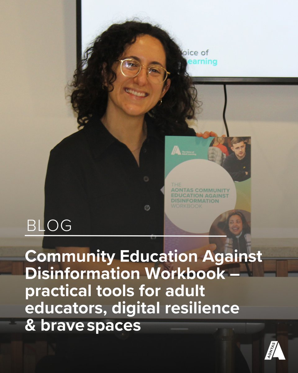 aontas's tweet photo. 🧠 Disinformation spreads fast, but communities can fight back. 
Our Community Education Against Disinformation Workbook helps adult educators build critical thinking, digital resilience, and brave spaces.

Funded by @_IRHEC. Read more about it:
[https://t.co/SbyKQ43l0i]

#CEAD https://t.co/a7O8A4rs55