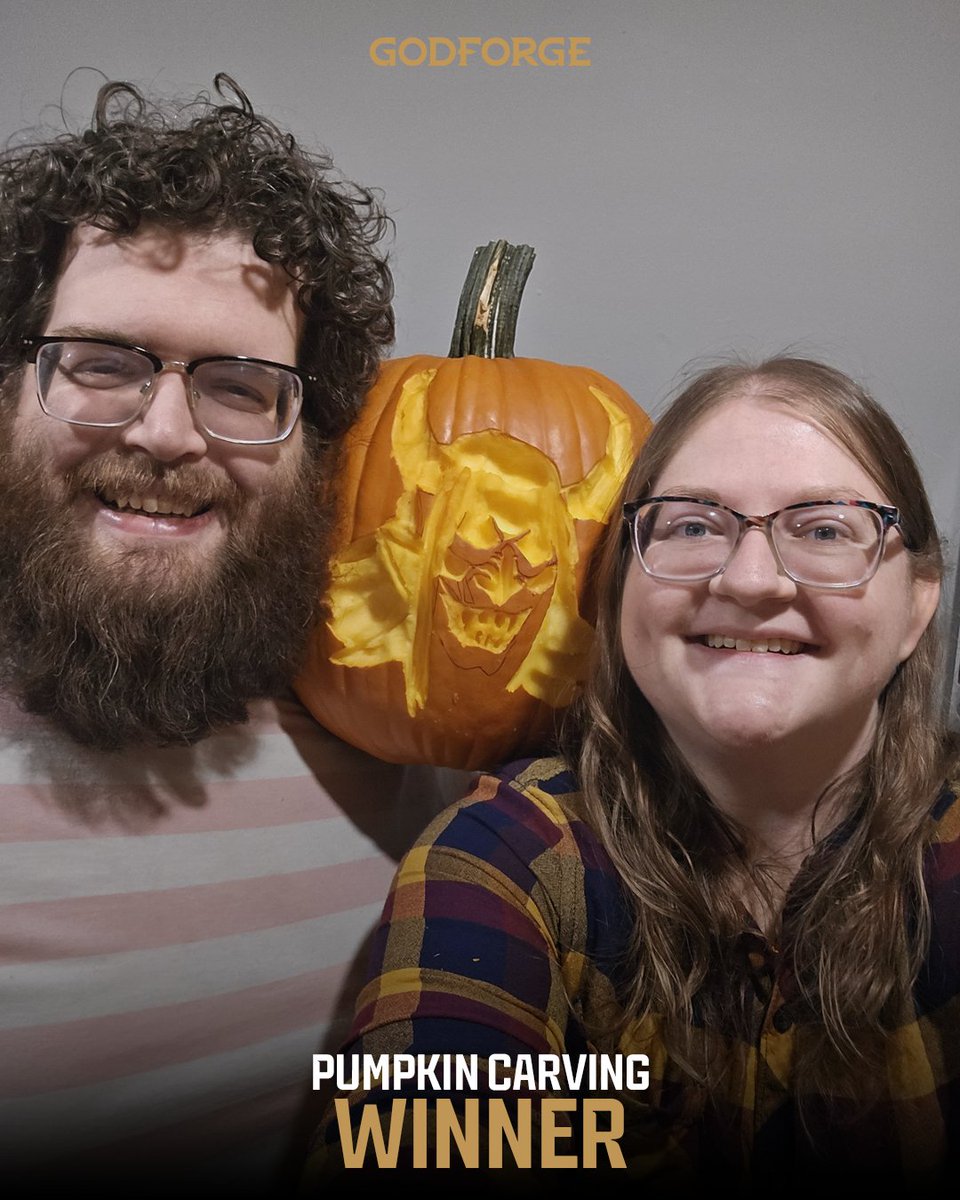 GodforgeGame's tweet image. 🎃 The results are in!

Our Discord Pumpkin Carving Contest was 🔥 — even Godforge-inspired!
🏆 Congrats to CrazyChickenLady, UnboundSage &amp;amp; Phusion — enjoy your shirts! 👕

More events live now 👉 discord.com/invite/fateles…