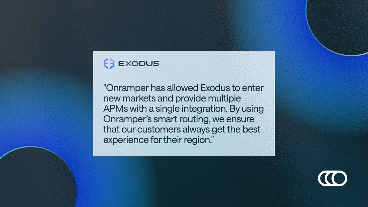 GetOnramper's tweet image. Onramper 🤝 Exodus