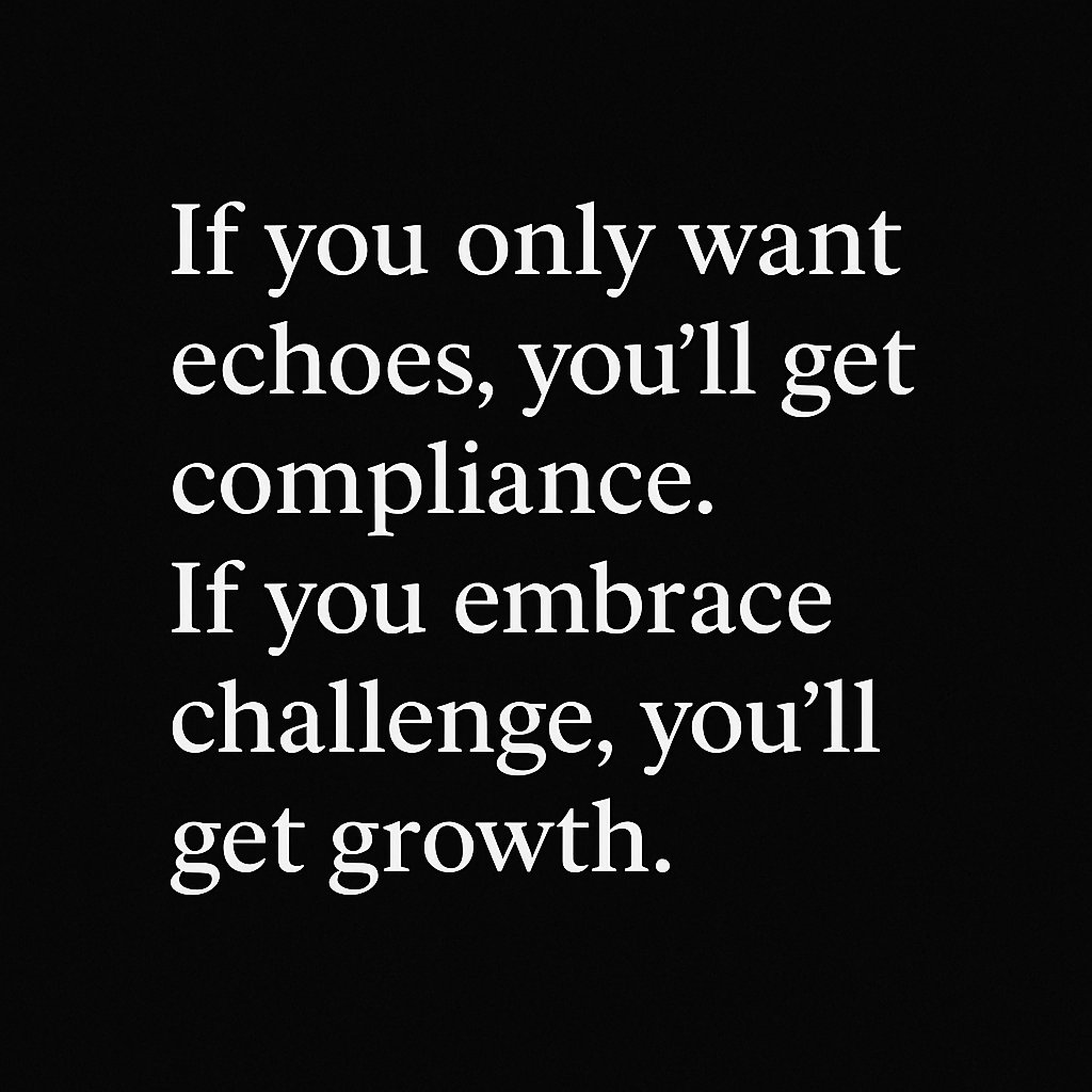 Once you stop listening, you stop thinking.
Leaders who reward echoes get compliance. Those who welcome challenge get growth.

preview.mailerlite.io/preview/394942…