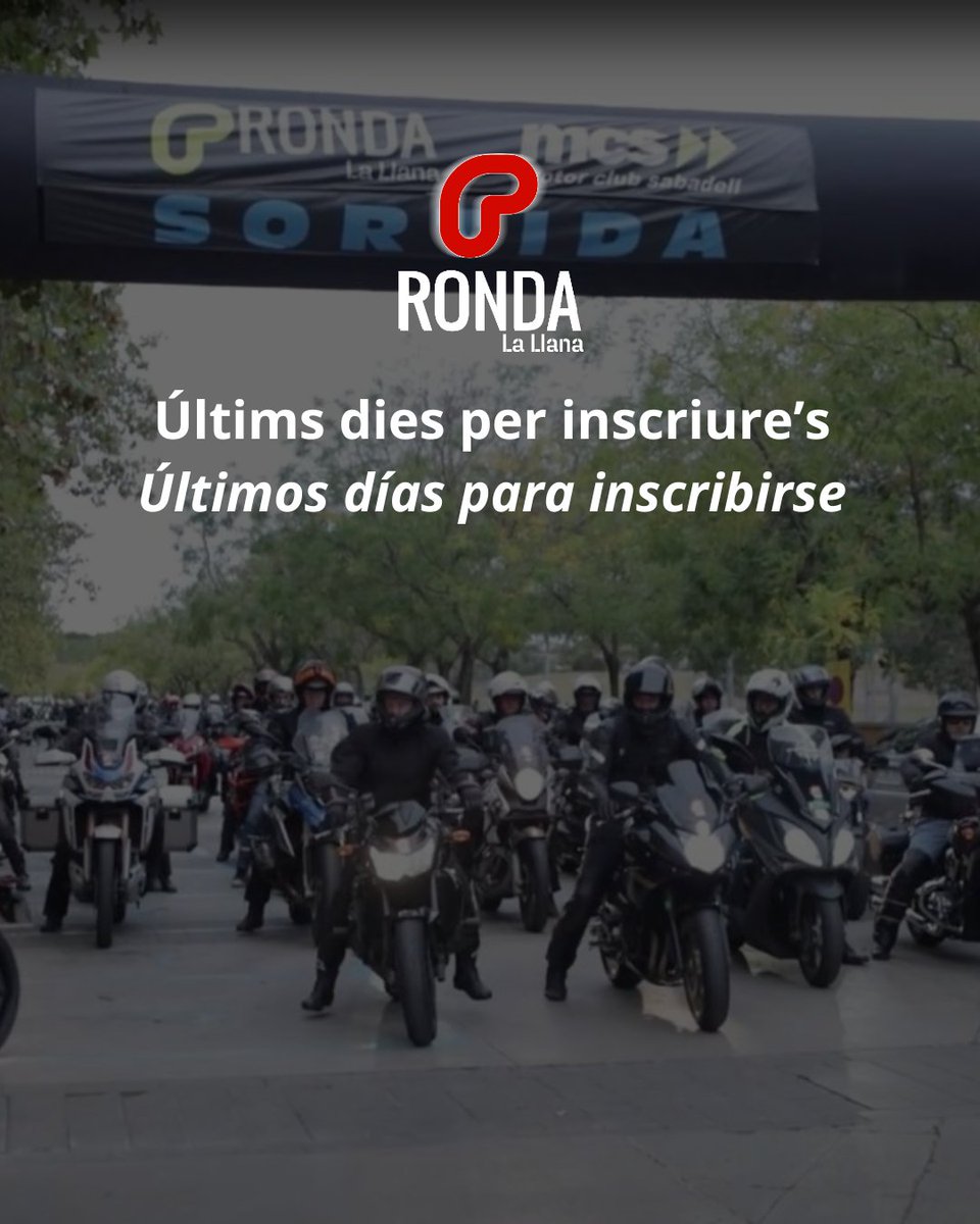 📣 Aquest dimecres tanquem inscripcions per a la #RondaLaLlana i encara queden places per als que us ho repenseu a última hora.
▫️
📣 Este miércoles cerramos inscripciones para la #RondaLaLlana y todavía quedan plazas para los que dudáis a última hora.
🔗 bit.ly/lallana25-ulti…