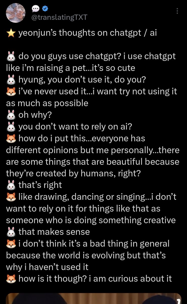 txtdom's tweet image. BOTH YEONJUN AND BEOMGYU SPEAKING AGAINST AI in art 🙂‍↕️