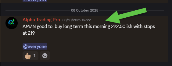 alphatradingpro's tweet photo. Been saying it over and over β buy $AMZN at the 200 EMA/SMA and let the news follow us π₯ Now look at itβ¦ OpenAI x Amazon just signed a $38B cloud deal π Fundamentals always find strong technicals. Patience pays. #AMZN #OptionsTrading #AlphaTradingPro https://t.co/wUbAp2detp