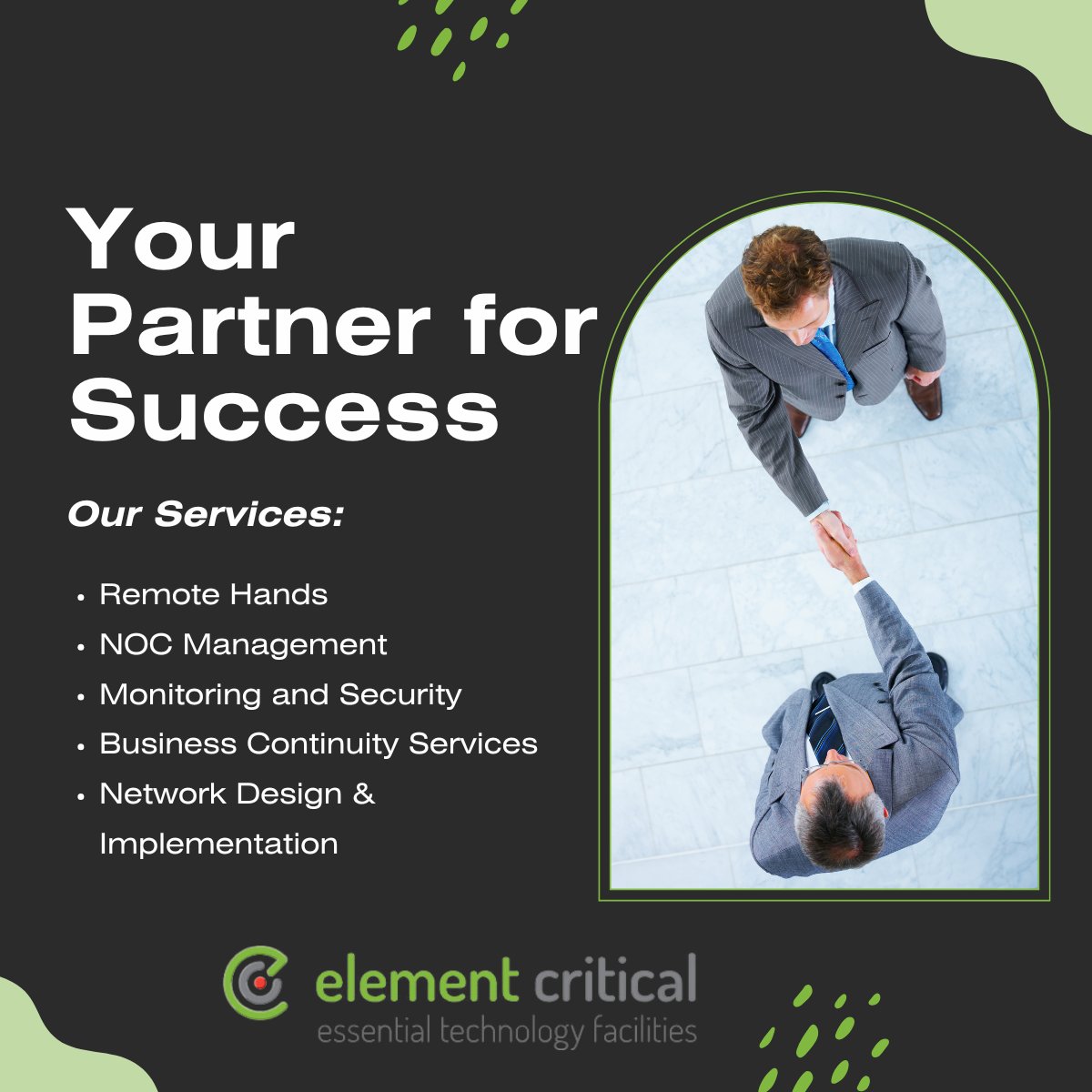 ElementCrit's tweet image. Partnerships are about growth, trust, and shared success. Our Channel Partner Program gives you the tools to expand your reach and boost revenue. Ready to grow? Join us today: hubs.ly/Q03RhVkQ0
#ChannelPartner #Colocation