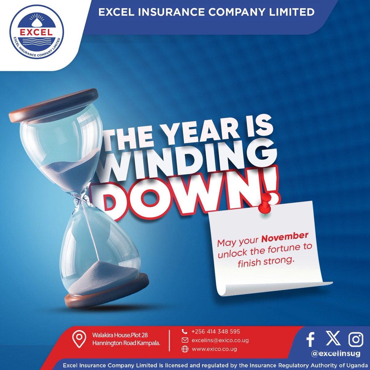 excelinsug_'s tweet photo. November is here bringing fresh beginnings, bold ambitions and endless possibilities.
 
As you take charge of your plans in the new month, don’t forget to safeguard them with insurance.
 
#NewMonth #ExcelInsurance https://t.co/Qz9YyzV9L2