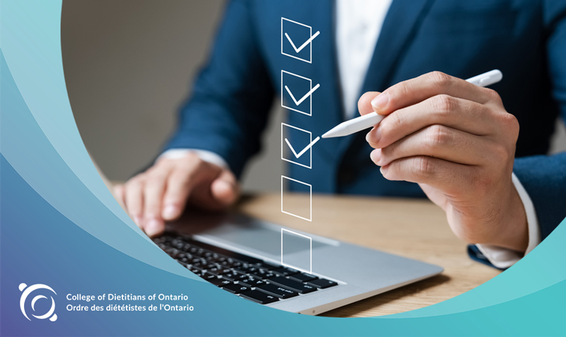 Le renouvellement annuel pour la saison 2025 est officiellement clos. Vous avez manqué la date limite d'inscription ou de l'Outil d'autoformation? Contactez-nous ici : registration@collegeofdietitians.org