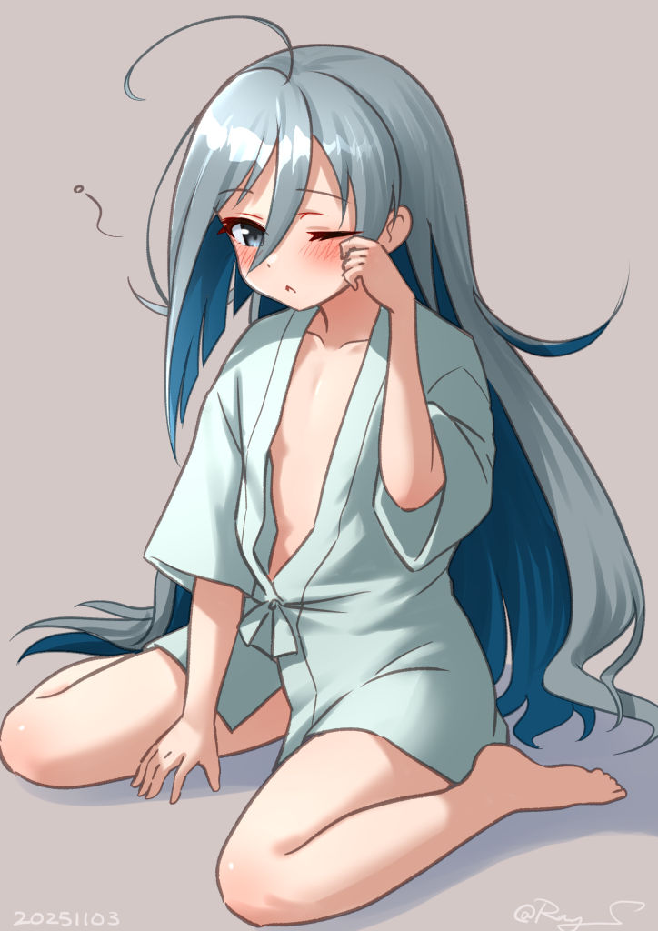 清霜(艦これ) 「寝起ききよきよ #艦これ版深夜の真剣お絵描き60分一本勝負 #艦これ版真剣お絵描」|Ray.Sのイラスト