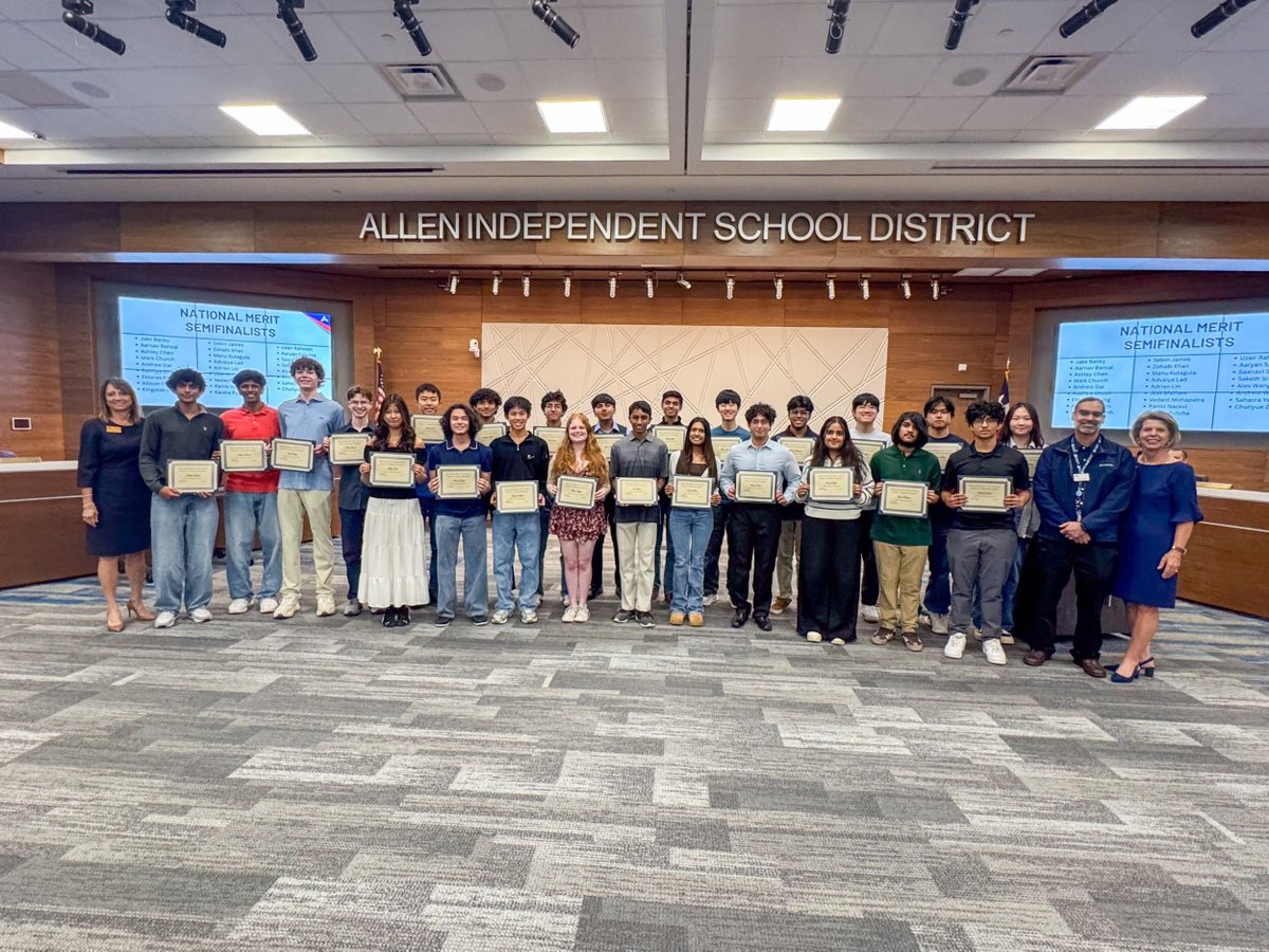 The Board recently recognized 26 Allen High School seniors who were recently named 2026 National Merit Semifinalists. Read more about these academic standouts at allenisd.org/article/2516477