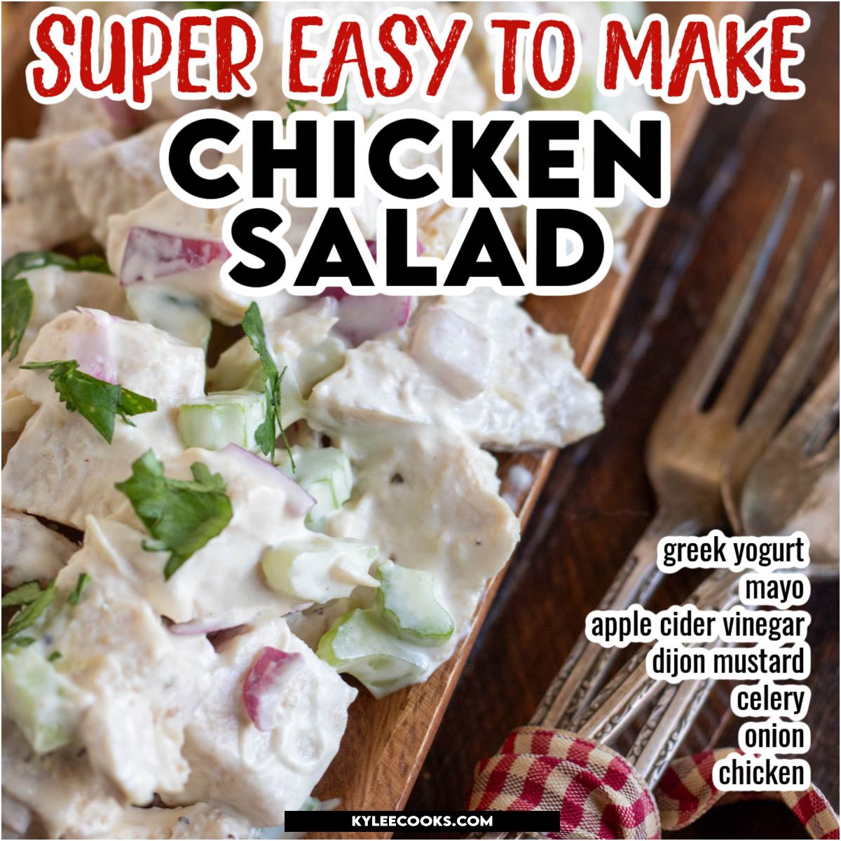 kyleecooks's tweet image. ⭐ CHICKEN SALAD ⭐ This quick and easy chicken salad is perfect for a tasty lunch or snack! Tender chicken, crunchy celery, and creamy dressing. #ChickenSalad #EasyRecipe #kyleecooks kyleecooks.com/classic-easy-c…
