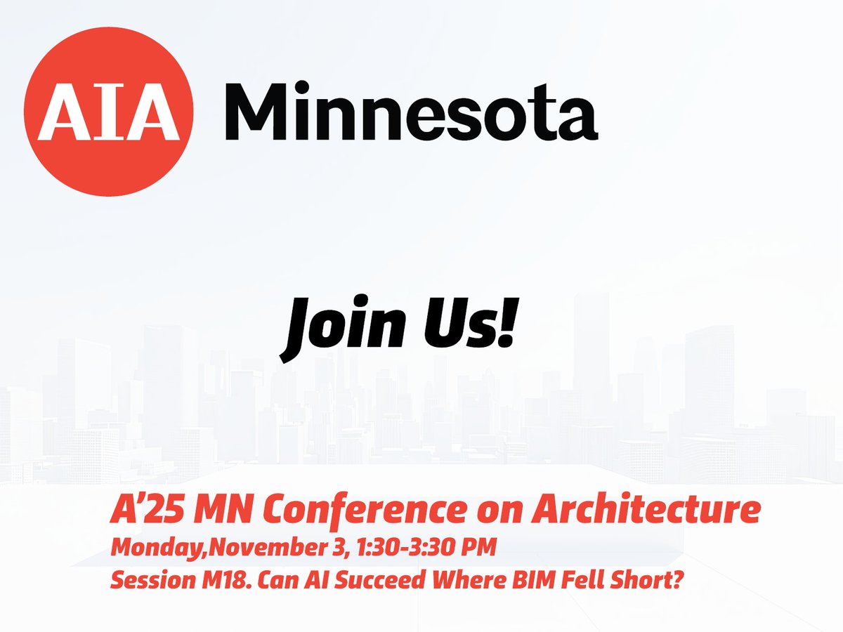get_concert's tweet image. Moderated by: 
Tim Dufault, FAIA, CRO, CONCERT

Speakers:
Tim Logan, HKS
Jay Lakshmanan, Gresham Smith
Zach Gentry, CEO, CONCERT

#AIA #AIinArchitecture #DigitalDelivery #BIM #AECInnovation #ModelBasedDelivery #DigitalTrust