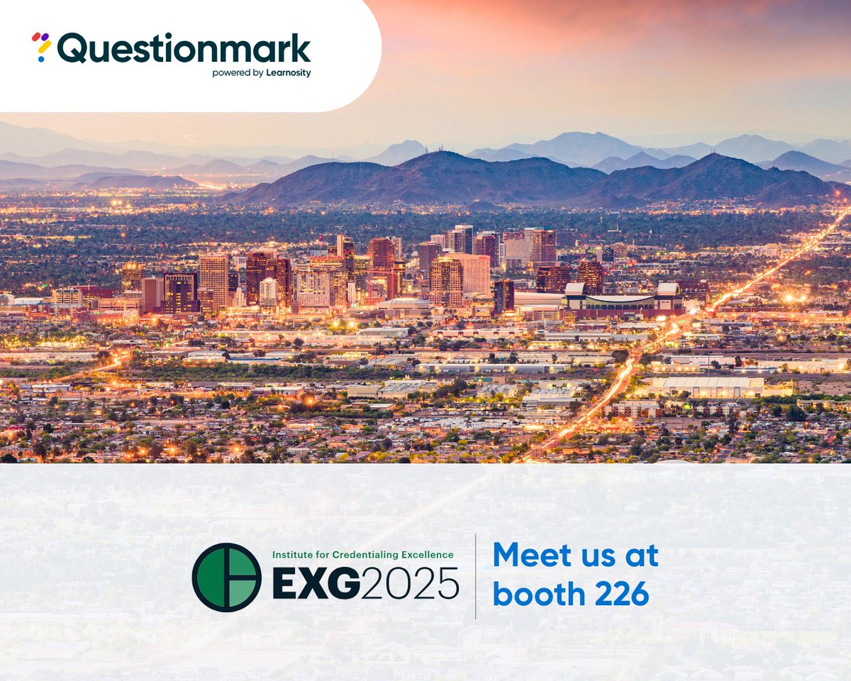 We’re excited to be heading to Phoenix soon for the excellent  Institute for Credentialing Excellence event.

Practical applications of AI in the test development cycle: How to ensure valid and fair certifications at scale
Thursday, November 20, 2025 9:00 AM - 10:00 AM MST