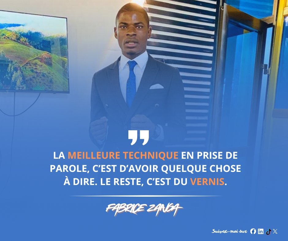 FabZanga's tweet photo. Tu peux apprendre à bouger les mains, à regarder le public, à respirer entre deux phrases…

Mais si derrière, c’est vide, si tu ne crois pas à ce que tu dis, si tes mots ne brûlent pas un peu à l’intérieur, alors tu ne parleras jamais.
Tu feras du bruit. Pas du sens. 🔕 https://t.co/MRuwLRjW1k