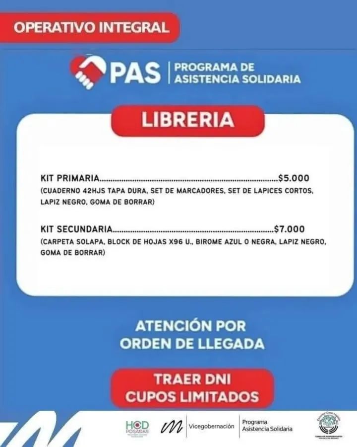 PAS_PROGRAMA's tweet photo. El próximo operativo integral del PAS se realizará en la Escuela Provincial N°828 "Vicente Cidade" ubicada en calles Andresito y José Silvero, de Garupá. El miércoles 5 de Noviembre a partir de las 8 hrs. 
#PASPosadas
#LaViceJuntoAVos https://t.co/VPmIAZzElu