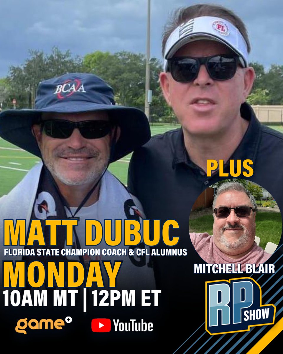 RodPedersenShow's tweet image. It’s Football Monday on @RodPedersenShow! 🏈
Matt Dubuc &amp;amp; Mitchell Blair join Rod to talk CFL Playoffs &amp;amp; NFL Week 9!

📺 Watch: YouTube loom.ly/Ah4iC4s
 | @GamePlusNetwork | @silverstsports (6 PM PDT)
🎧 Listen Live: WQVZ Mission Radio
#RPSHOW #CFL #NFL @Redskins32