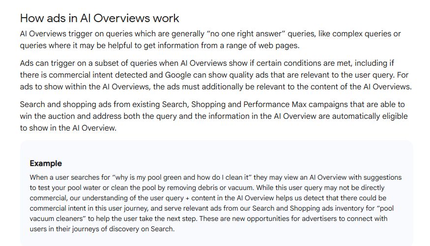 MenachemAni's tweet image. Google recently started showing ads directly inside AI Overviews.

Here&apos;s what makes this significant:

If you&apos;re already running Performance Max or Broad Match campaigns, you&apos;re probably already appearing in AI Overviews. Without paying extra or creating new campaigns. 

And…