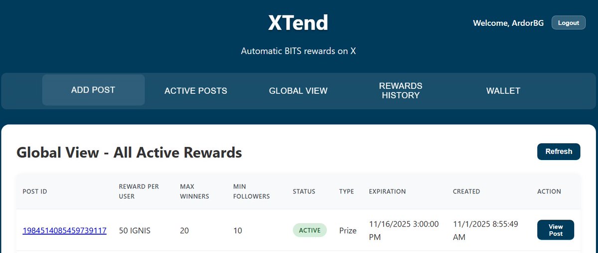ArdorBG's tweet photo. We've boosting the upper π post with 1000 $Ignis. Add your $Ardr, $Ignis or $Bits address to your X's bio, repost and take part of the reward.
Join #XTend developed from #Bitswift and receive rewards for reposting.
https://t.co/KORcgKMgr0 https://t.co/Z6P0EpJAom