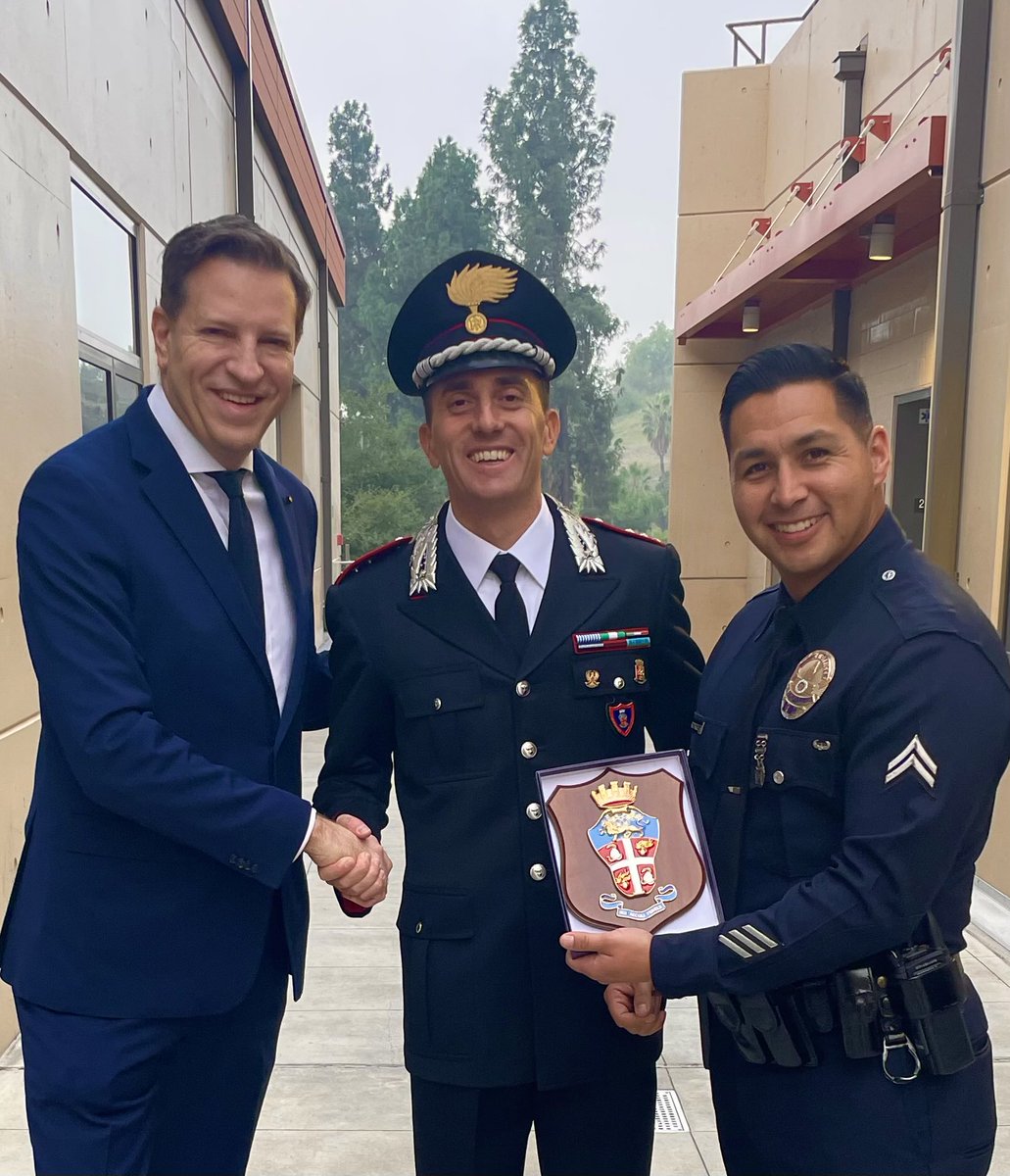 A delight to again welcome the Italian <a href="/_Carabinieri_/">Arma dei Carabinieri</a> to <a href="/LAPDHQ/">LAPD HQ</a> as we both prepare to host the Olympics - especially having worked with their cultural heritage unit for years, including portraying their efforts in our TV series, BLOOD &amp; TREASURE for CBS, Prime, RAI and Paramount