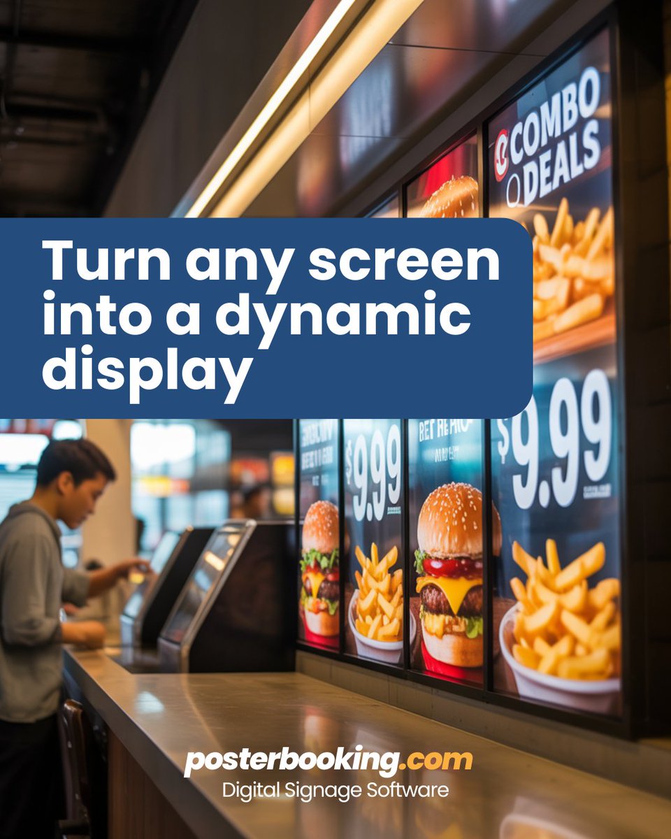 Upgrade Your Storefront or Lobby Instantly!
Turn any TV into a stunning digital signage display with PosterBooking — no tech skills required.

👉 Get started today: posterbooking.com

#DigitalSignage #SmartDisplay #RetailTech #PosterBooking #SignageSolution #MarketingTools