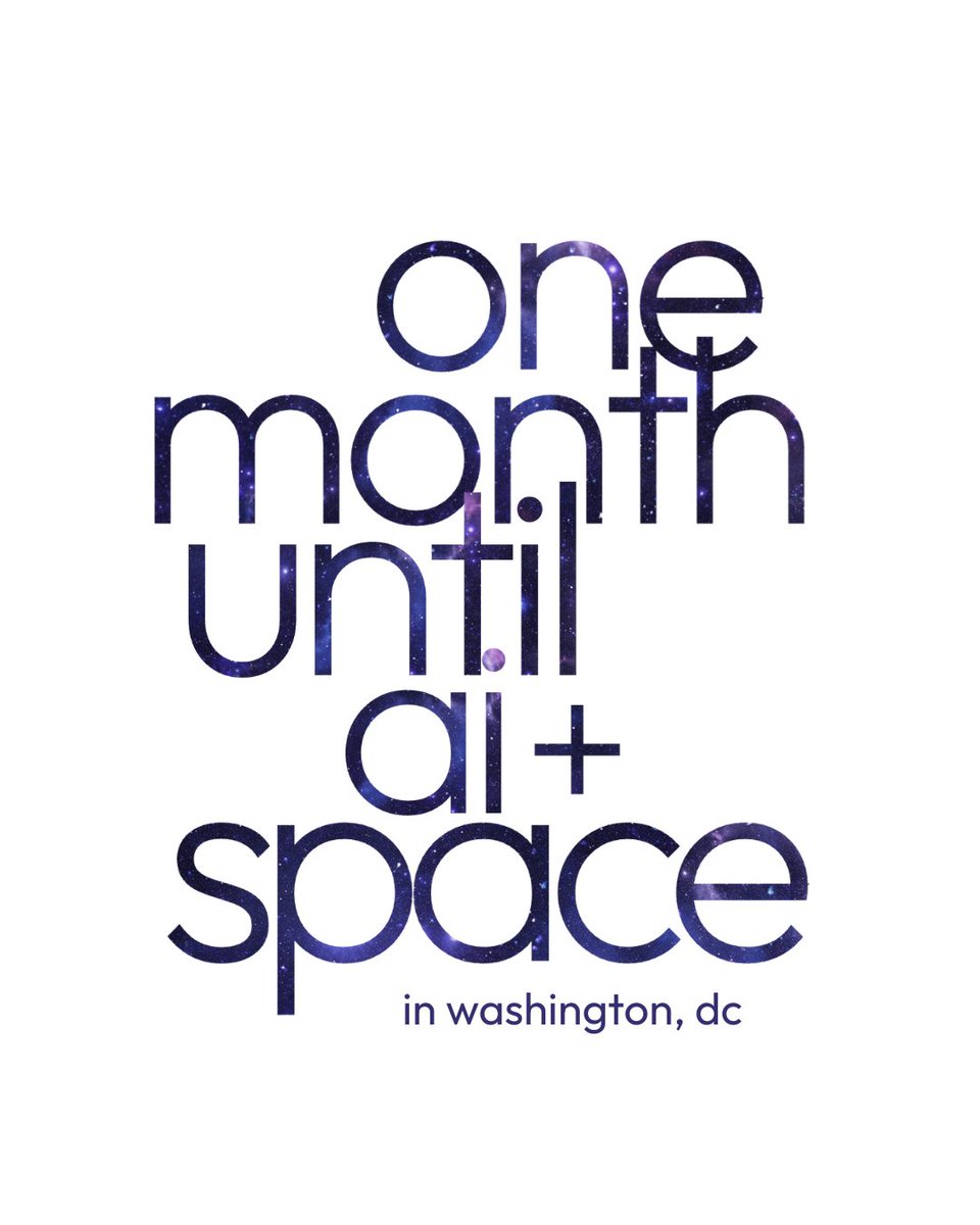 scsp_ai's tweet image. The AI+ Space Summit is just one month out! 🌌

Are you ready for two days of strategic discussion on AI, space, and national competitiveness?

Countdown is on for December 2-3. Register now! ⬇️
web.cvent.com/event/f9863a8a… #SpaceSummit