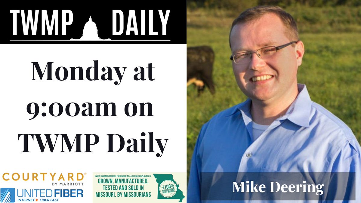 Tune in today at 9am for a #TWMPDaily with <a href="/scottfaughn/">Scott Faughn</a> and featured guest <a href="/MikeDeering/">Mike Deering</a> 

Brought to you by <a href="/UnitedElecCoop/">United Electric Coop</a>, <a href="/CourtyardHotels/">Courtyard Hotels</a> and <a href="/mocanntrade/">MoCannTrade</a>