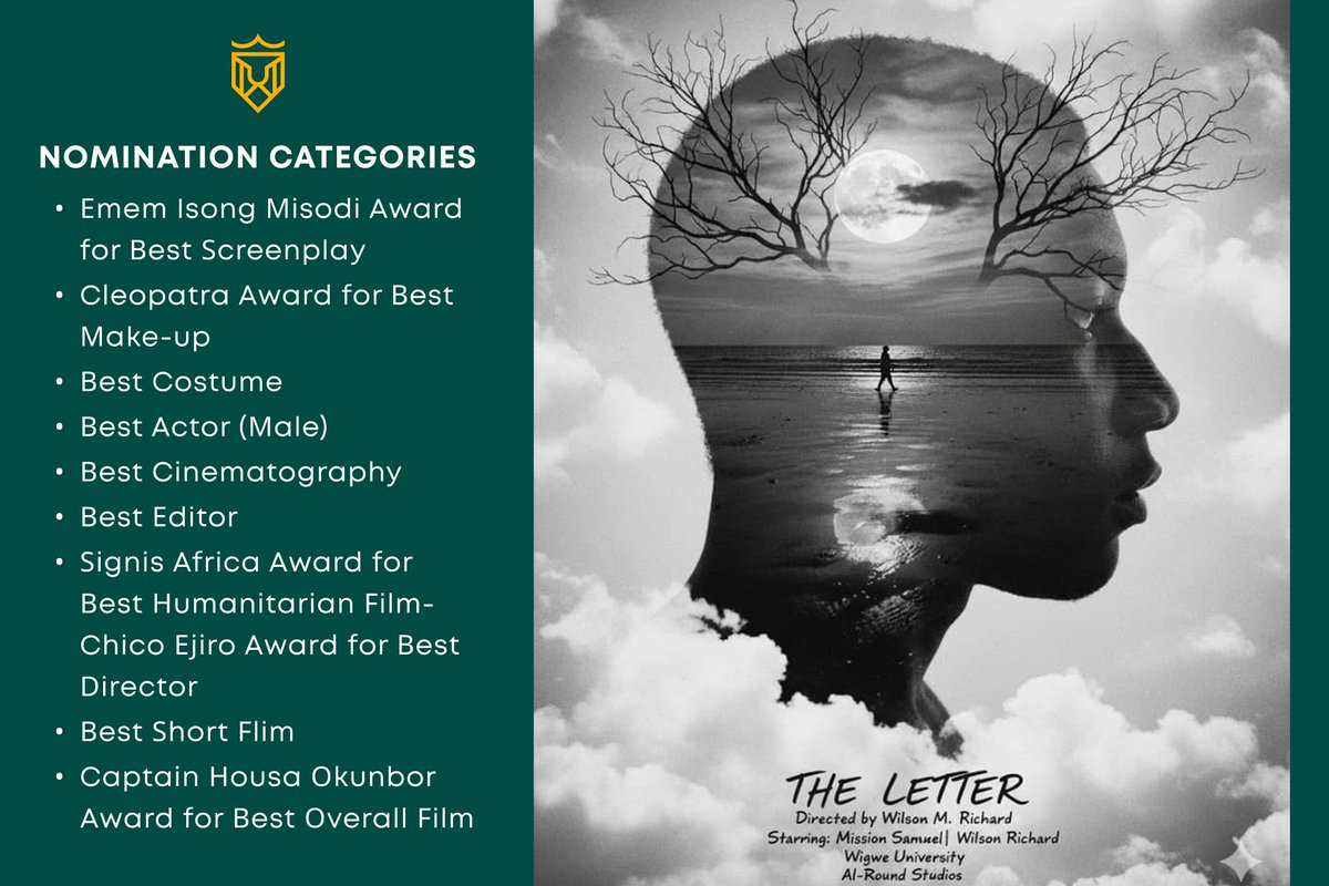 Big win for creativity at <a href="/WigweUniversity/">Wigwe University</a>!🎬
“The Letter,” produced by 𝑾𝑼𝑪𝑨𝑪, has secured 10 nominations at the International Student Film Festival!
Written &amp; directed by Richard Wilson—the future of African cinema is here!
Read more at bit.ly/4okJeum
#CreativeArts