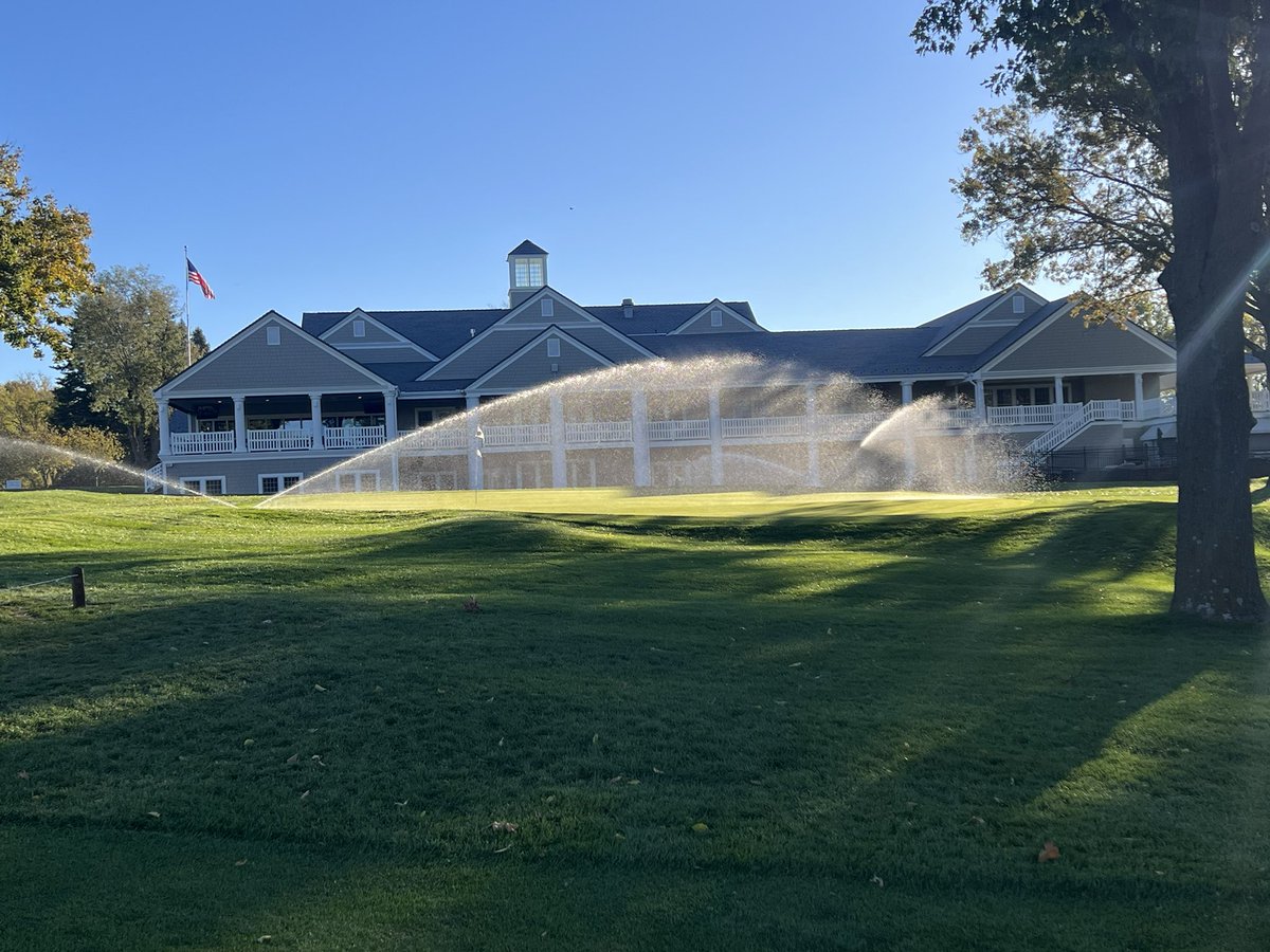 Beautiful morning for a late season wetting agent app. Next up, snow mold app then covers (no, we don’t have a hard close date yet). Beautiful week ahead!
