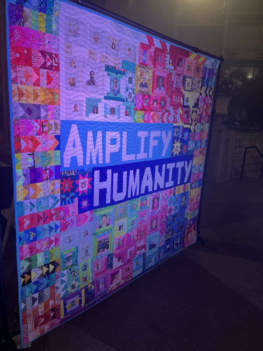nlramey's tweet photo. Proud to see the unveiling of Pfizer’s #AmplifyHumanity Quilt—a powerful symbol of unity, hope &amp; compassion within the #OncologyCommunity. This quilt weaves together stories of patients, caregivers &amp; advocates, amplifying humanity, 1 stitch (and 1 patch) at a time. #QuiltOfHope https://t.co/P99G1mn74o