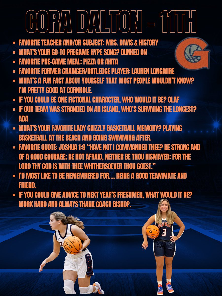 It’s 15 days until tip-off! Today we spotlight junior guard Cora Dalton. Coming off a great sophomore season she just keeps getting better. Looking for big things from her on the hardwood this season.
