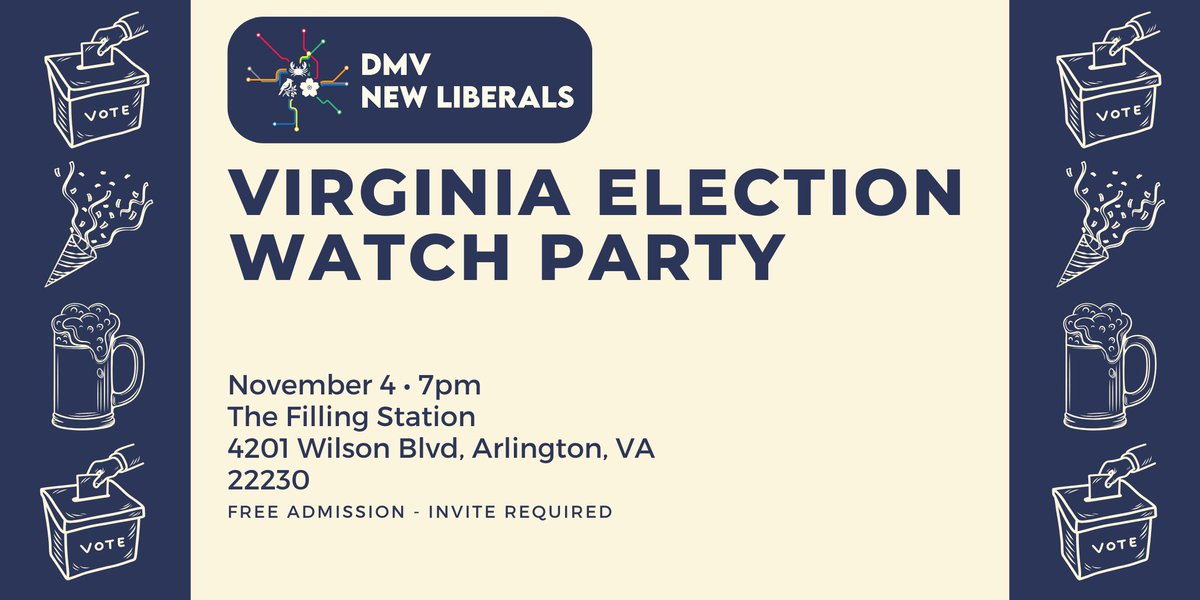 Tomorrow isn't just Election Day in Virginia, it's Watch Party Night! 

While you may have to be a VA resident to vote, anyone can celebrate with us at our party in Ballston! 

RSVP: secure.ngpvan.com/xXy2VoqvSU-xGK…