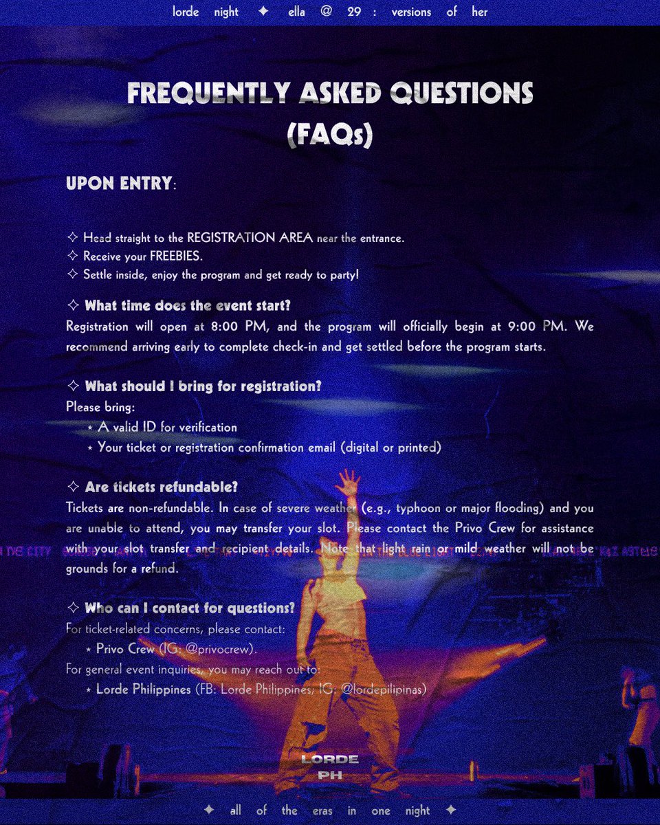 We're counting down the days 'til Lorde Night! ✨ 

Got questions? We've got the deets! Oh, and if you still haven't registered, the link's in our bio. 😉
