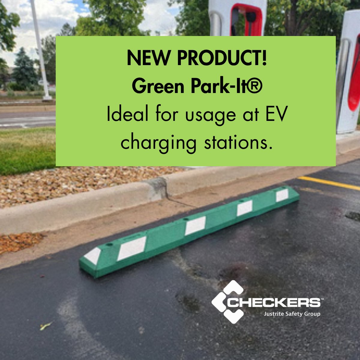 Checkers620's tweet photo. Over 200,000 public EV chargers are already live in the U.S., heading toward 500,000 by 2030. Mark and protect your EV spaces with Checkers Park-It® Green/White Parking Curb! https://t.co/cPq5r9lzLC https://t.co/LWIjcnrUgY