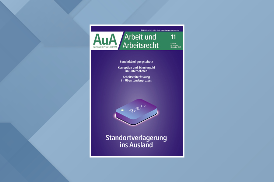 AuAZeitschrift's tweet image. AuA 11/25: Standortverlagerung, Korruption und Sonderkündigungsschutz arbeit-und-arbeitsrecht.de/news/aua-1125-… #humanresources #arbeitsrecht