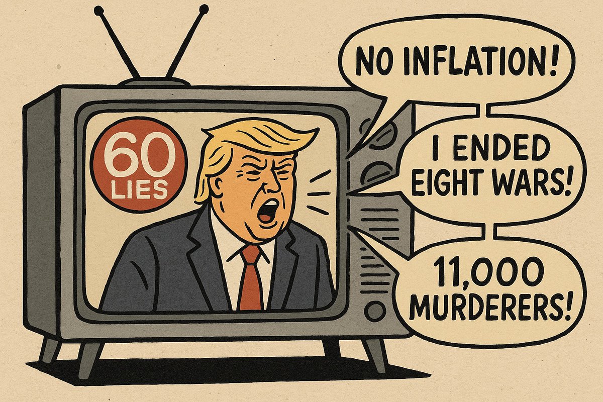 mjfree's tweet image. Sixty Minutes of Fiction: Trump’s latest 60 Minutes interview wasn’t journalism — it was a masterclass in unchecked disinformation. For an hour, he fired off lies about nukes, wars, inflation, and migrants while CBS nodded along. No fact-checks. No pushback. Just prime-time…