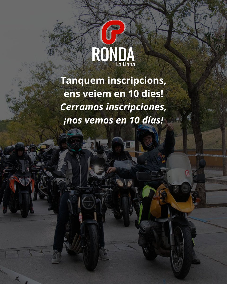 ❗️ Tanquem les inscripcions per a la #RondaLaLlana!
📣 Els pròxims dies donarem tota la informació rellevant.

▫️▫️▫️

❗️ ¡Cerramos inscripciones para la #RondaLaLlana!
📣 Los próximos días daremos toda la información más relevante.