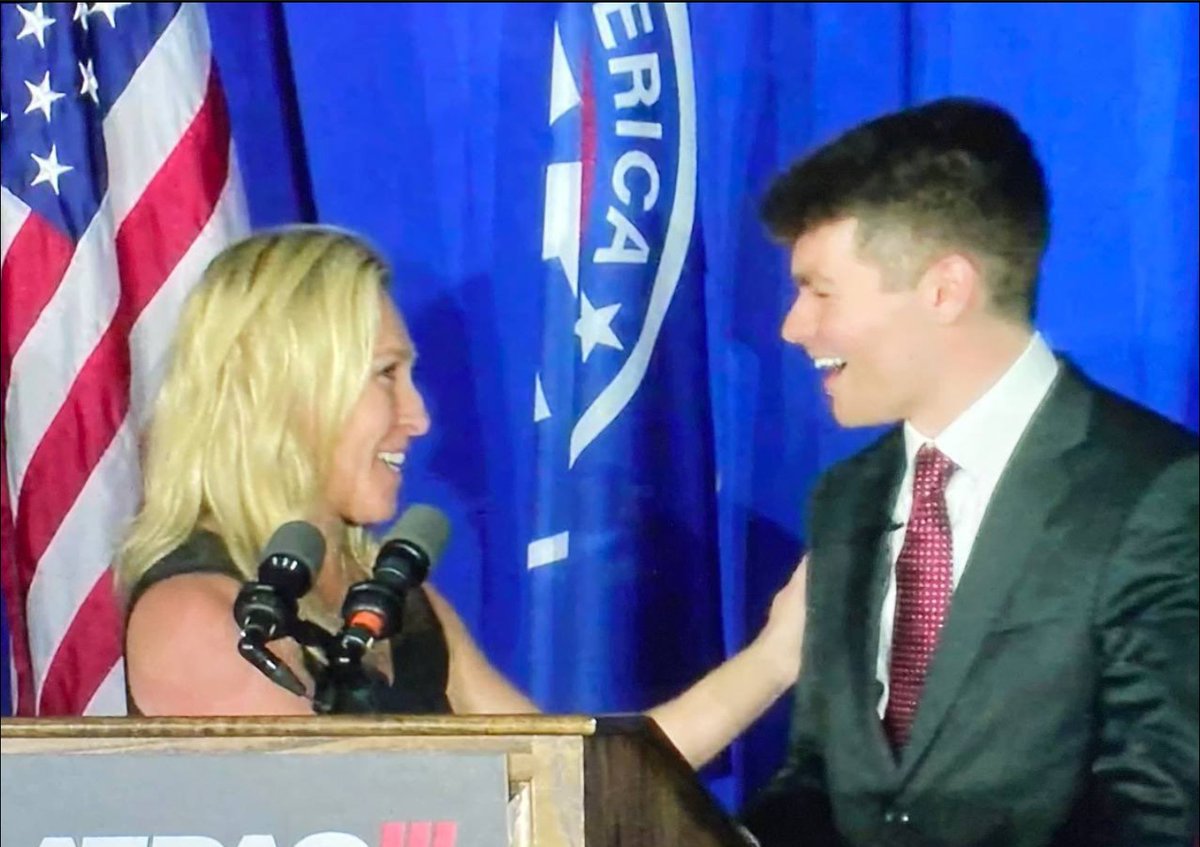 <a href="/RepMTG/">Rep. Marjorie Taylor Greene🇺🇸</a> Look at the love in the eyes of Marjorie Taylor Greene. She loves a man who loves Hitler and Stalin. That man is Nick Fuentes.