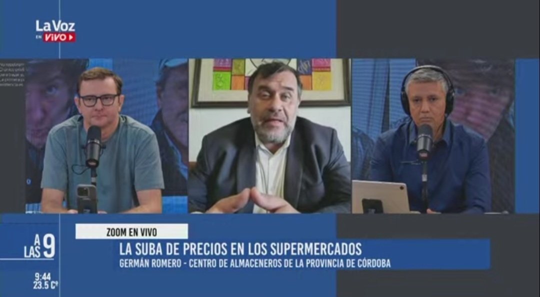 📺En #LaVozEnVivo @lavozcomar <a href="/mbergero/">Mariano Bergero</a>
<a href="/daealonso/">Daniel Alonso</a> y equipo entrevistan a Ntro Director <a href="/Ger2Romero/">𝗚𝗲𝗿𝗺á𝗻 𝗥𝗼𝗺𝗲𝗿𝗼</a>

📊 Dialogaron s/datos Informe 10/25 elaborado por IETSE Instituto de Estadísticas y Tendencias Económicas y Sociales.
#precios #consumo #dólar