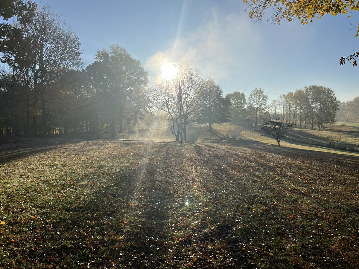 Docmsavage's tweet image. Good morning from a “map dot” in Middle Tennessee! A cold one this morning. 35F having my coffee on the front porch
