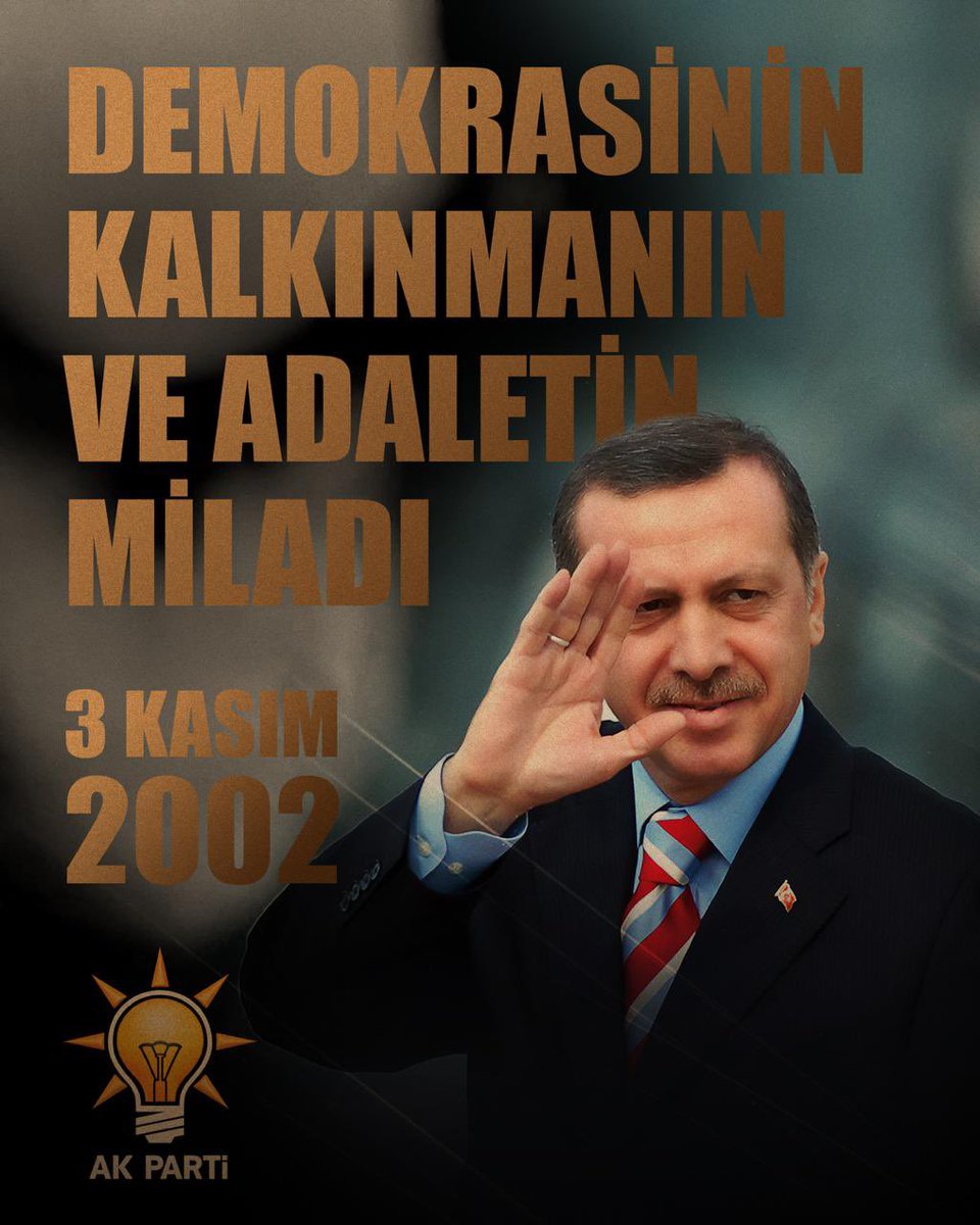 “Her Şey Türkiye İçin” Diyerek Çıktığımız Kutlu Yürüyüşün İlk Günü 03 Kasım 2002 

Cumhurbaşkanımız Sayın Recep Tayyip Erdoğan’ın güçlü liderliğinde millete hizmet yolculuğumuzu, 23 yıldır Türkiye’ye duyduğumuz büyük bir aşkla sürdürüyoruz. 🇹🇷

#BirMilattır3Kasım