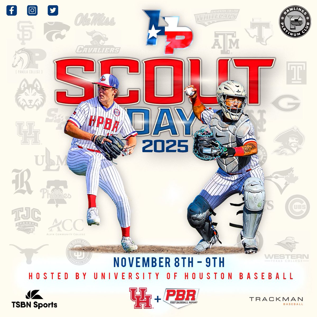 🔔 HP Scout Day 🔔 

📅 November 8th &amp; 9th
📍 <a href="/UHCougarBB/">Houston Baseball</a> 
👨‍🎓’26, ‘27, ‘28, ‘29
📊 <a href="/PrepBaseball_TX/">Prep Baseball Texas</a> 
📺 <a href="/TSBNSports/">TSBN Sports</a>