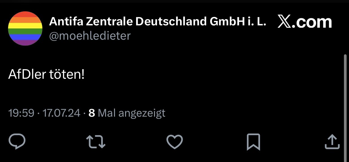 RealWuppi's tweet image. Nein, das ist ein indiskutabler Gewaltaufruf. 

Herr Dieter Möhle, das lassen wir nicht so einfach durchgehen. 

#RedaktionsnetzwerkRechts