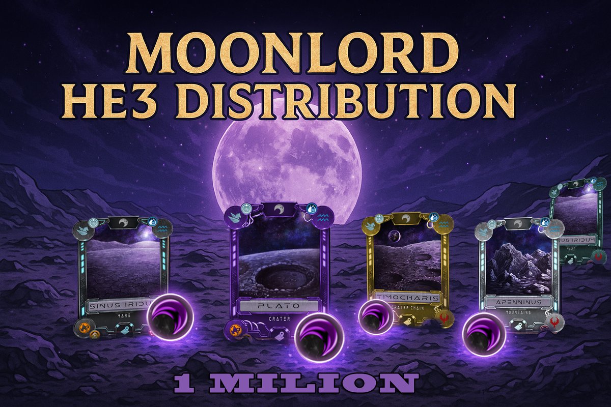 🌕 Landlord He3 Distribution Complete! 🌑
<a href="/WAX_io/">WAX</a> 

🤑1,000,000 He3 has been distributed across all installed Land NFTs (49 total) according to rarity.

😎Moon builders were rewarded, and some received serious He3! 🚀
The Moon honors its Lords. 

#WAX #MMHe3 #GameFi #Web3Gaming