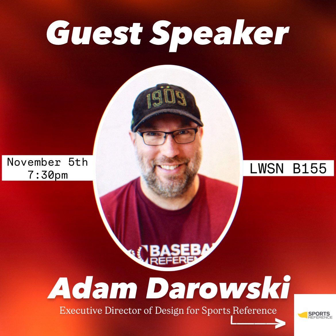 SA_Purdue's tweet photo. Guest Speaker Time‼️

Show out to learn more from Adam Darowski himself this Wednesday at 7:30pm in Lawson B155!

Come dialed in and with questions to participate in this great opportunity!! https://t.co/ecEfsVrgmu